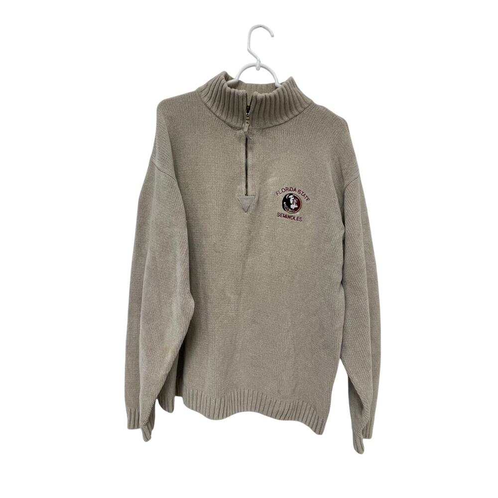 Weatherproof Florida State Seminoles Sweater Mens Size 2XL Gray Half Zip Cotton